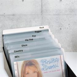 CD Skilleblade inkl. labels med fortrykte genrer - 24 stk.