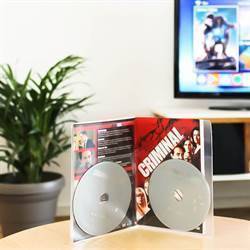 Dobbelt DVD lomme med plads til cover og 2 DVD\'er
