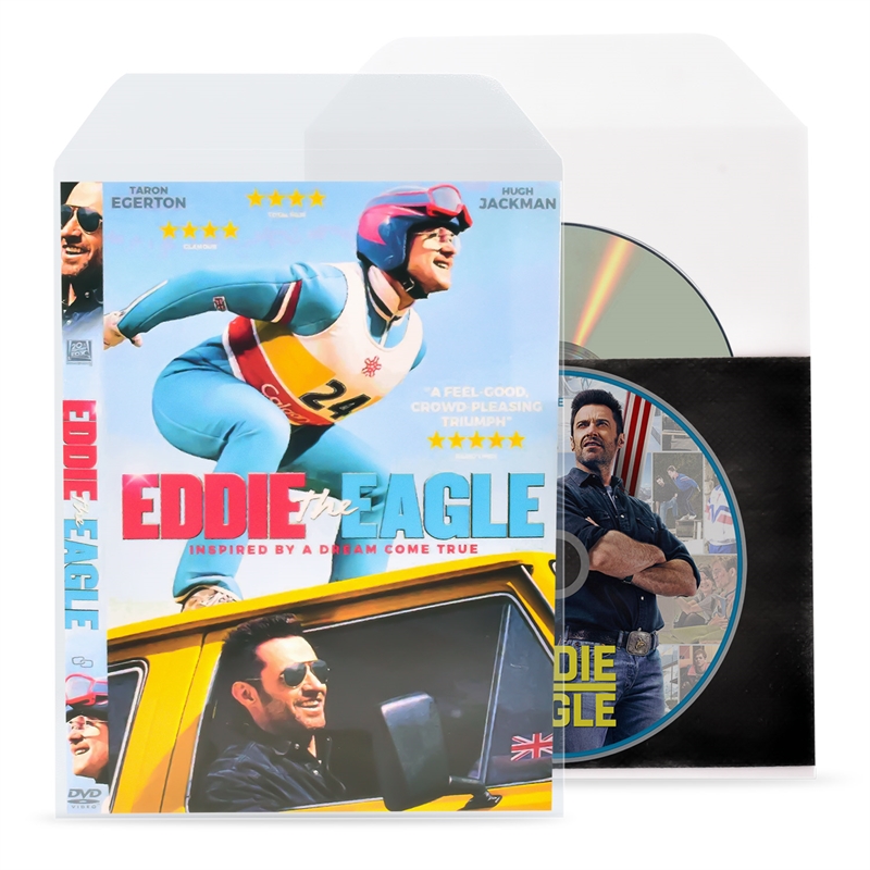 Single/Dobbelt DVD lomme med filt til DVD opbevaring - 50 stk.