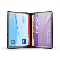 RFID sikret kreditkortholder, mappe til 4 kort 