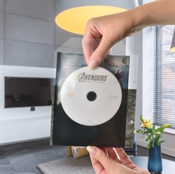 Single/Dobbelt DVD lomme med filt og ringbindshuller - 50 stk.